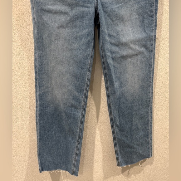 Frank & Eileen Monaghan Button Fly High Rise Raw Hem Straight Leg Mom Jeans 28 - Picture 7 of 14